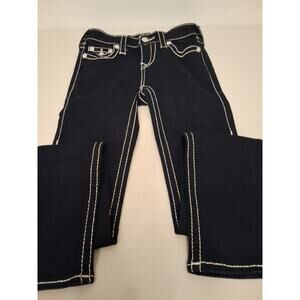 True Religion Womens Black Denim Skinny W/Flaps Jeans Sz25 (25x32) Y2K Hip-Hop